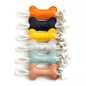 6 felt bone shape dog chew toy with rope of different colors