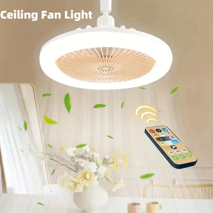 Modern Invisible Ceiling Fan with Lamp - Bedroom